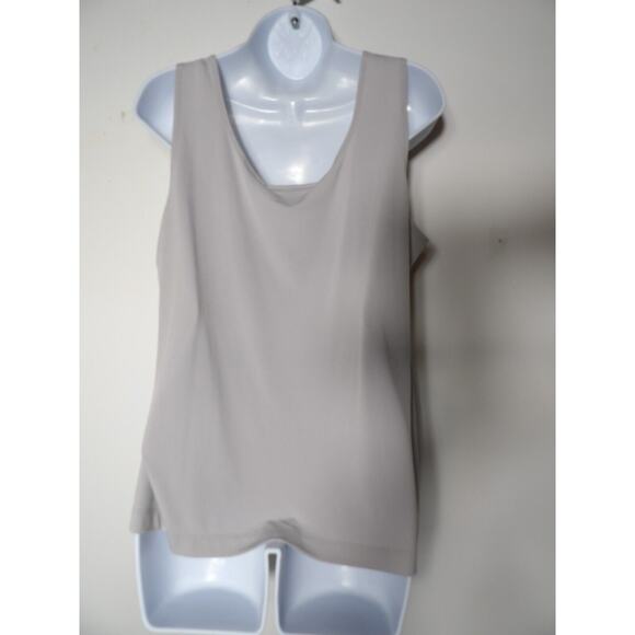Simonton Says 1X Tank Top Slinky Cami Light Gray Crossover Front Stretch Layerin - Picture 5 of 11